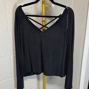 POL Black Long Sleeve Top